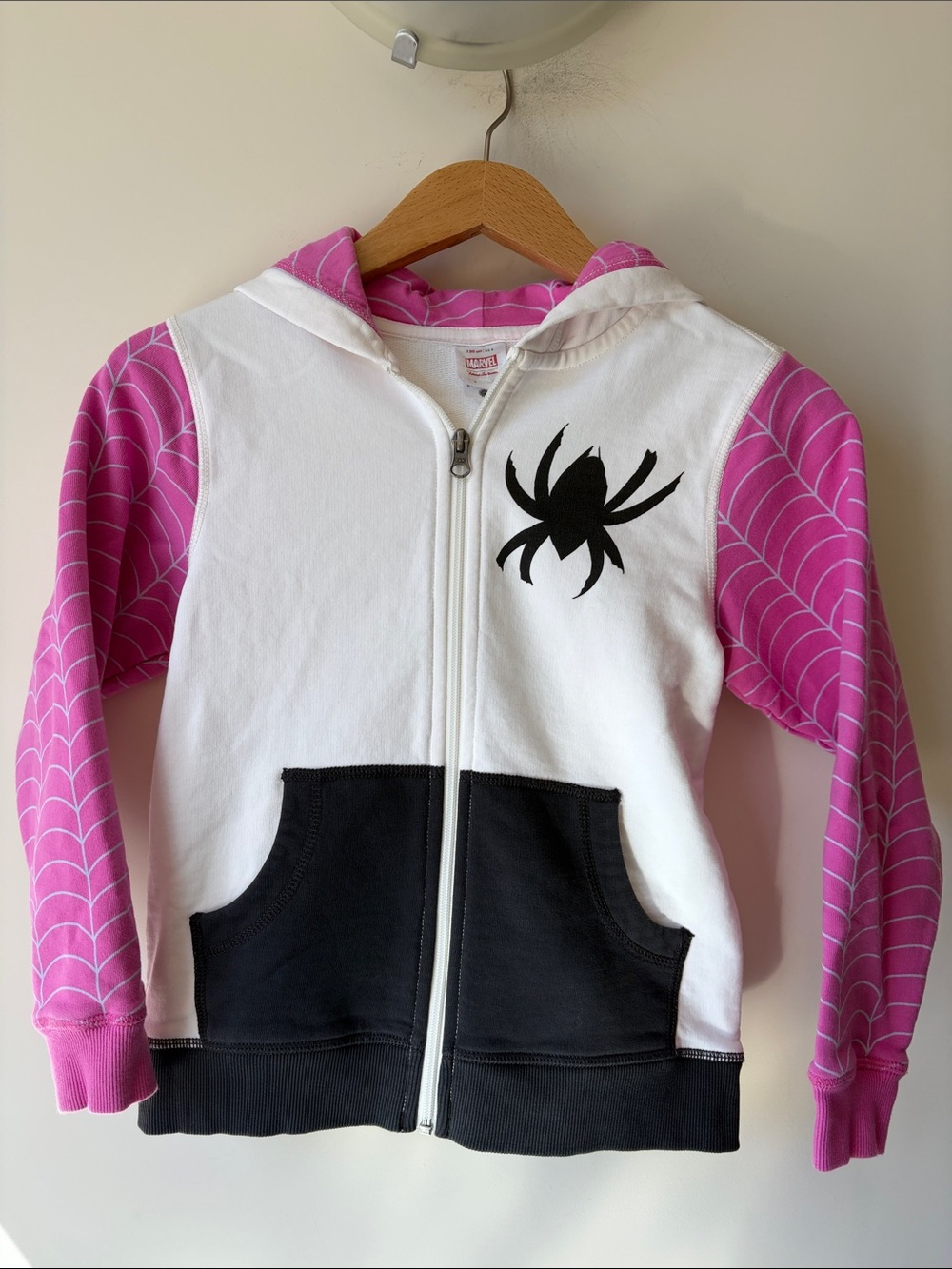 MARVEL by Hanna Andersson Ghost-Spider French Terry Full Zip Hoodie Girl's Sz 8